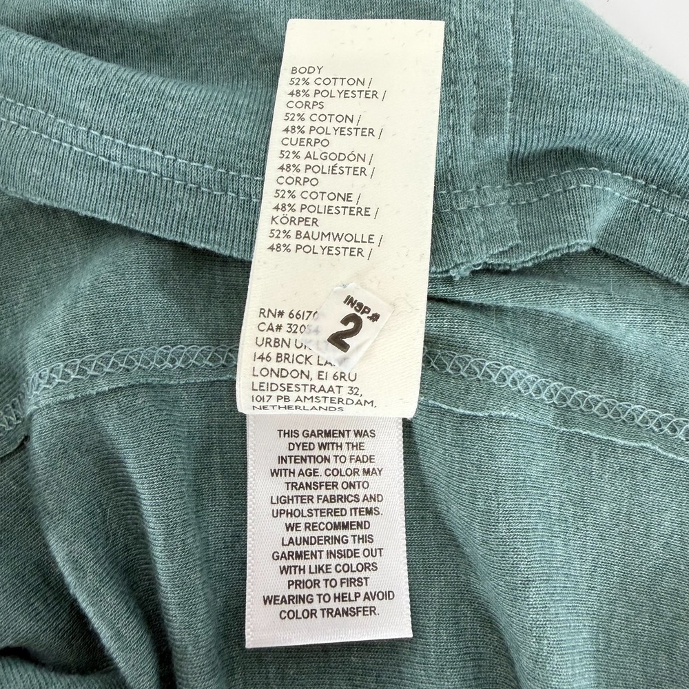Free People We The Free Always Yours Split V-Neck Tee Green M Indie Clean Girl - Picture 7 of 7